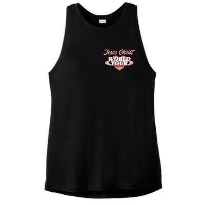 Jesus Christ World Tour Christian Faith Ladies PosiCharge Tri-Blend Wicking Tank