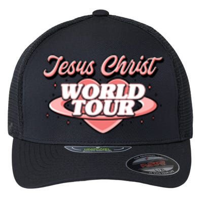 Jesus Christ World Tour Christian Faith Flexfit Unipanel Trucker Cap