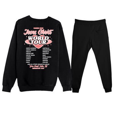 Jesus Christ World Tour Christian Faith Premium Crewneck Sweatsuit Set