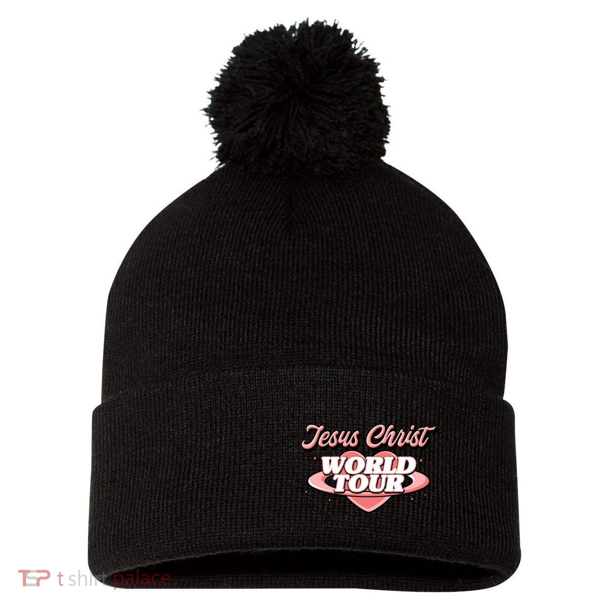 Jesus Christ World Tour Christian Faith Pom Pom 12in Knit Beanie