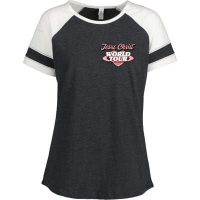 Jesus Christ World Tour Christian Faith Enza Ladies Jersey Colorblock Tee