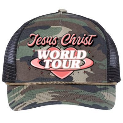 Jesus Christ World Tour Christian Faith Retro Rope Trucker Hat Cap