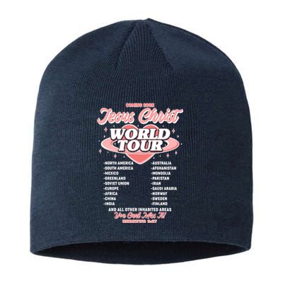 Jesus Christ World Tour Christian Faith Sustainable Beanie