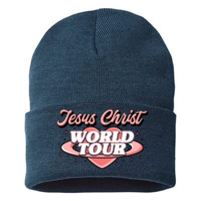 Jesus Christ World Tour Christian Faith Sustainable Knit Beanie