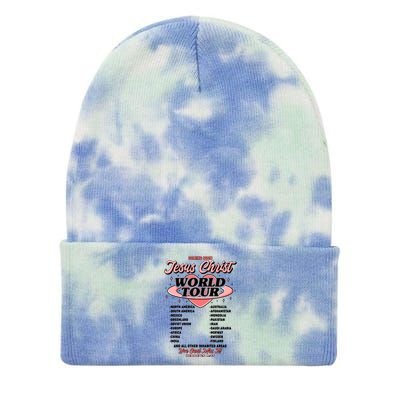 Jesus Christ World Tour Christian Faith Tie Dye 12in Knit Beanie