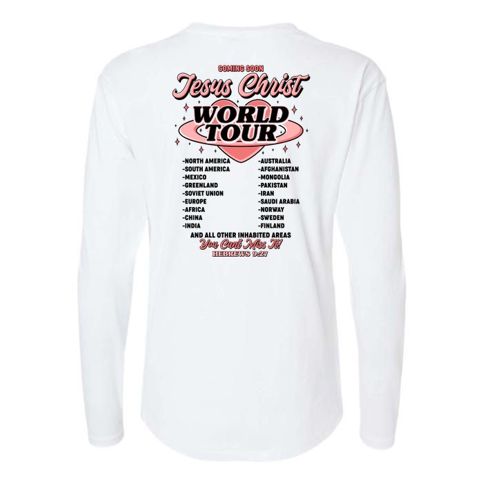 Jesus Christ World Tour Christian Faith Womens Cotton Relaxed Long Sleeve T-Shirt