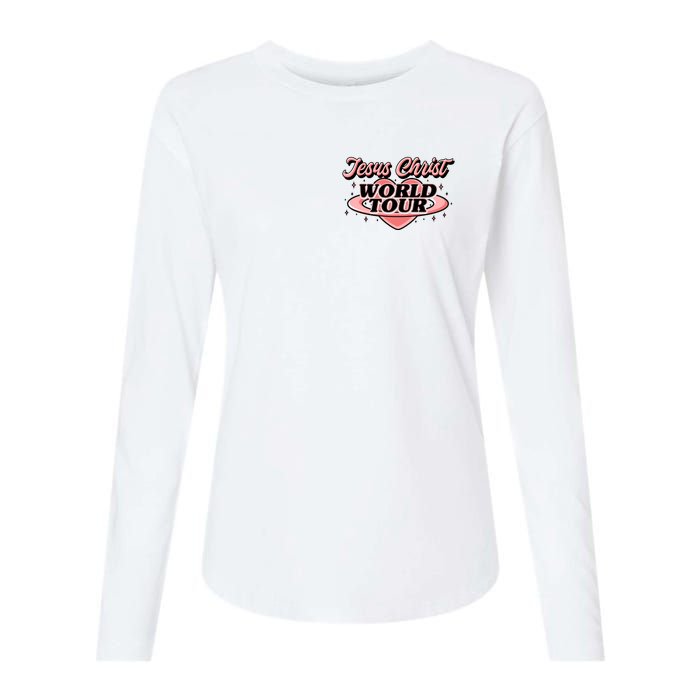 Jesus Christ World Tour Christian Faith Womens Cotton Relaxed Long Sleeve T-Shirt