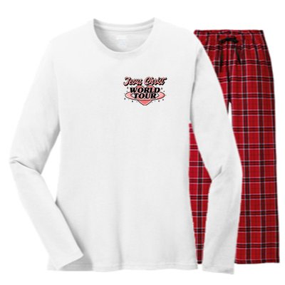 Jesus Christ World Tour Christian Faith Women's Long Sleeve Flannel Pajama Set 