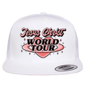 Jesus Christ World Tour Christian Faith Flat Bill Trucker Hat