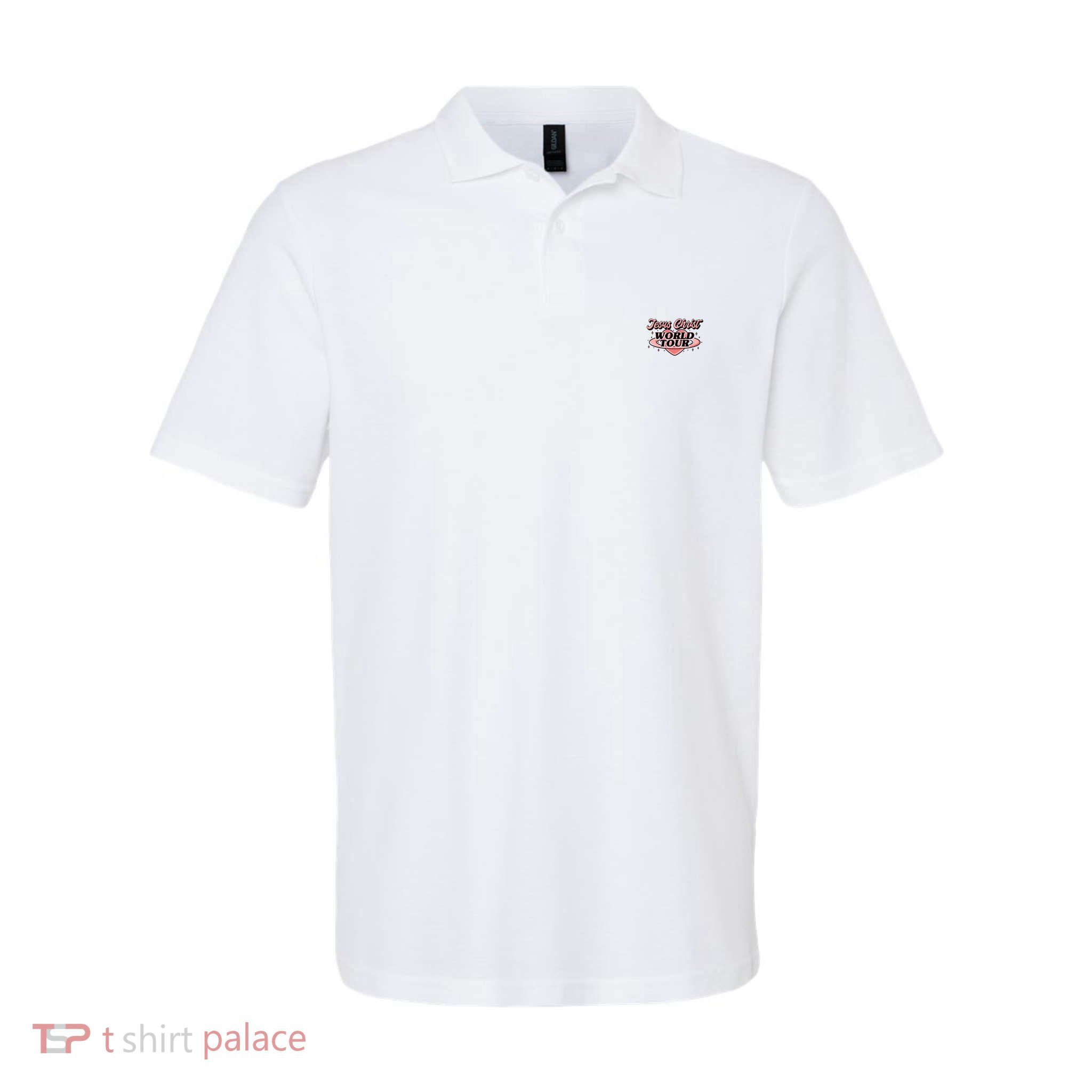 Jesus Christ World Tour Christian Faith Softstyle Adult Sport Polo