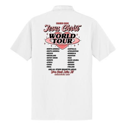 Jesus Christ World Tour Christian Faith Dry Zone Grid Polo