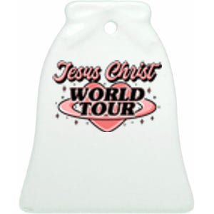 Jesus Christ World Tour Christian Faith Ceramic Bell Ornament