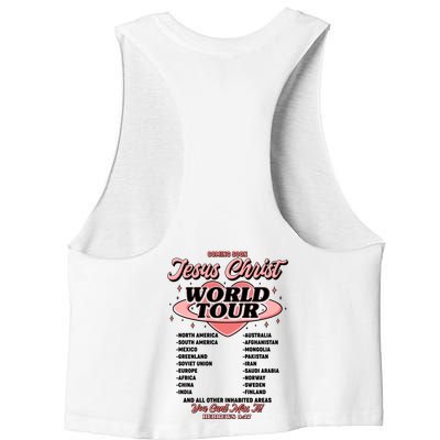 Jesus Christ World Tour Christian Faith Women's Racerback Cropped Tank