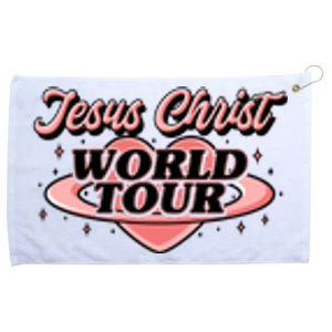 Jesus Christ World Tour Christian Faith Grommeted Golf Towel