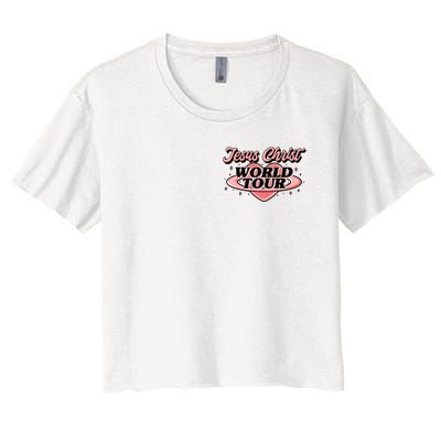 Jesus Christ World Tour Christian Faith Women's Crop Top Tee