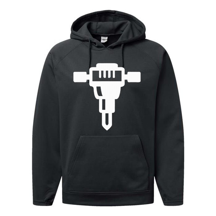 Jackhammer Construction Worker Performance Fleece Hoodie