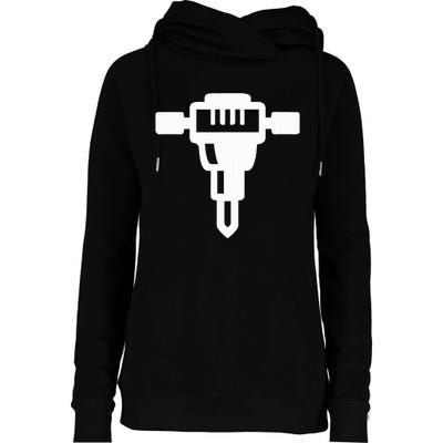 Jackhammer Construction Worker Womens Funnel Neck Pullover Hood