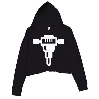 Jackhammer Construction Worker Crop Fleece Hoodie