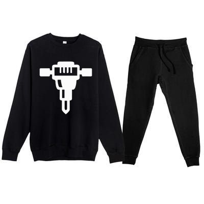 Jackhammer Construction Worker Premium Crewneck Sweatsuit Set