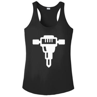 Jackhammer Construction Worker Ladies PosiCharge Competitor Racerback Tank