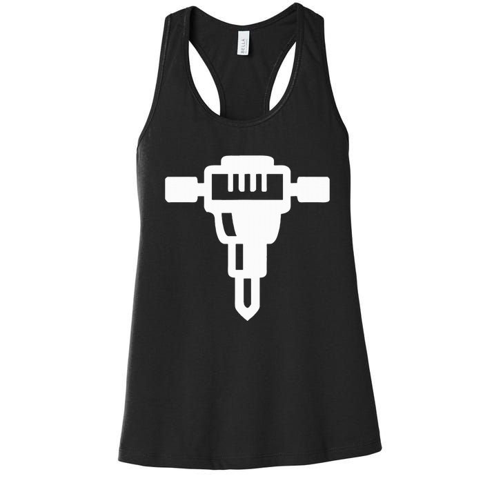 Jackhammer Construction Worker Women's Racerback Tank