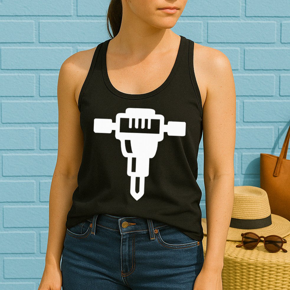 Jackhammer Construction Worker Womens Tank Top