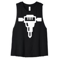 Jackhammer Construction Worker Women's Racerback Cropped Tank