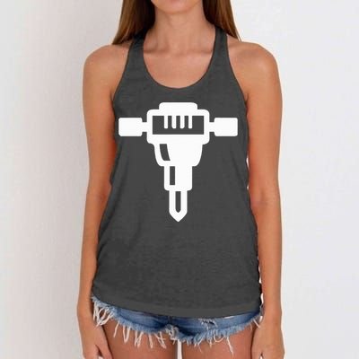 Jackhammer Construction Worker Women's Knotted Racerback Tank