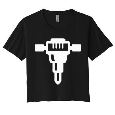 Jackhammer Construction Worker Women's Crop Top Tee