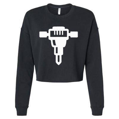 Jackhammer Construction Worker Cropped Pullover Crew