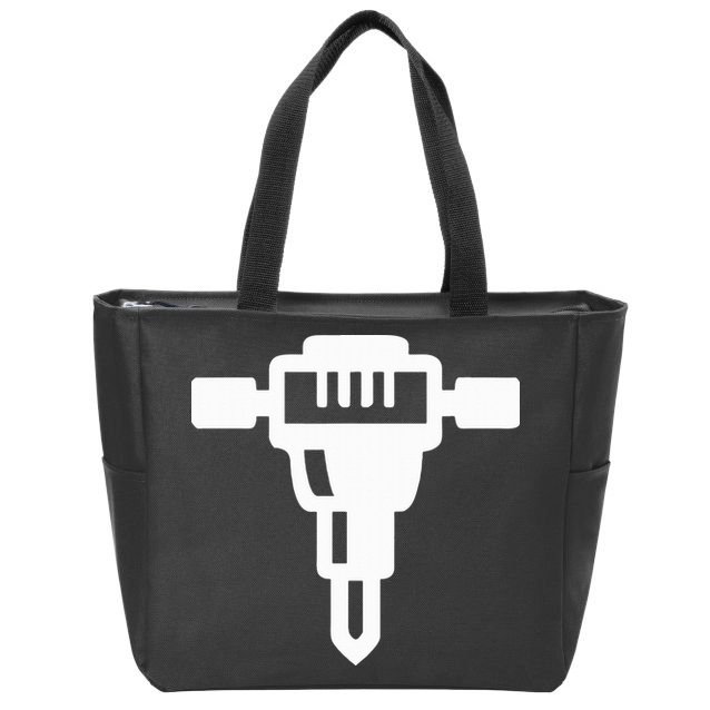 Jackhammer Construction Worker Zip Tote Bag