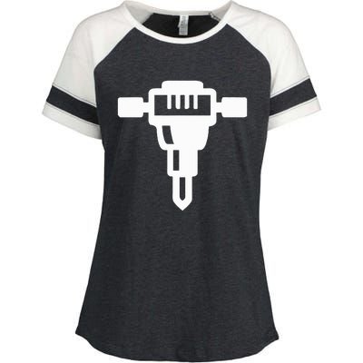 Jackhammer Construction Worker Enza Ladies Jersey Colorblock Tee