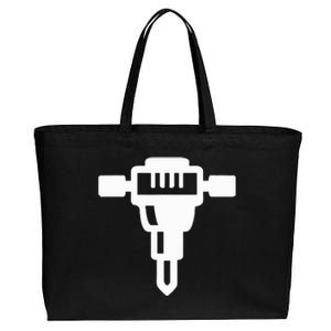 Jackhammer Construction Worker Cotton Canvas Jumbo Tote