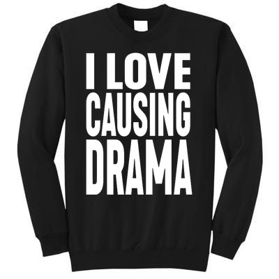 Jake Clark Wearing I Love Causing Drama Sweatshirt