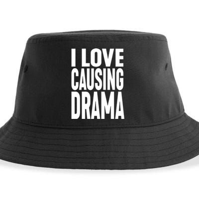 Jake Clark Wearing I Love Causing Drama Sustainable Bucket Hat