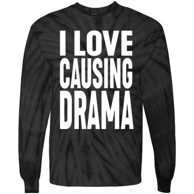 Jake Clark Wearing I Love Causing Drama Tie-Dye Long Sleeve Shirt