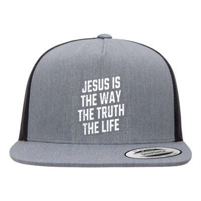 Jesus Christ Way Truth Life Family Christian Faith Flat Bill Trucker Hat