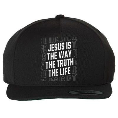 Jesus Christ Way Truth Life Family Christian Faith Wool Snapback Cap