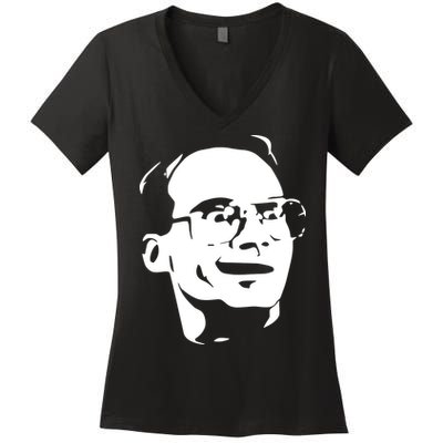 Jim Cornette Wearing Jim Cornette Face Women's V-Neck T-Shirt