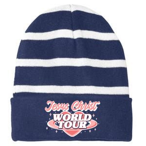 Jesus Christ World Tour Christian Concert Music Striped Beanie with Solid Band