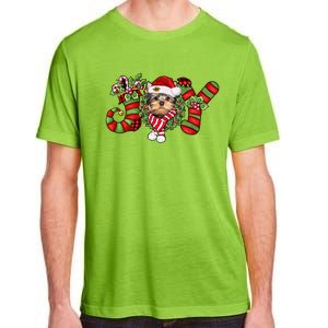 Joy Christmas Yorkshire Terrier Dog Santa Pajamas Xmas Funny Gift Adult ChromaSoft Performance T-Shirt