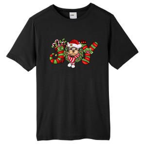 Joy Christmas Yorkshire Terrier Dog Santa Pajamas Xmas Funny Gift Tall Fusion ChromaSoft Performance T-Shirt