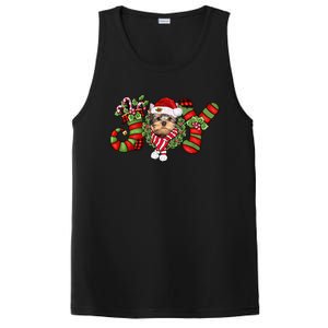 Joy Christmas Yorkshire Terrier Dog Santa Pajamas Xmas Funny Gift PosiCharge Competitor Tank