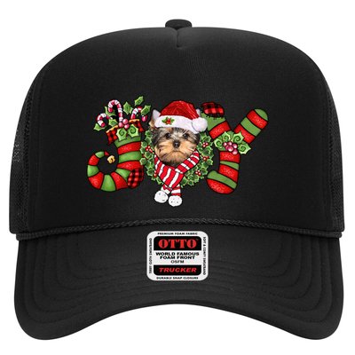 Joy Christmas Yorkshire Terrier Dog Santa Pajamas Xmas Funny Gift Trucker Hat