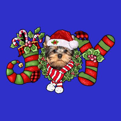 Joy Christmas Yorkshire Terrier Dog Santa Pajamas Xmas Funny Gift T-Shirt