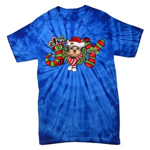 Joy Christmas Yorkshire Terrier Dog Santa Pajamas Xmas Funny Gift Tie-Dye T-Shirt