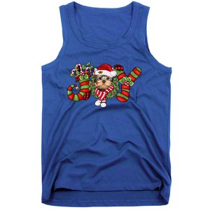 Joy Christmas Yorkshire Terrier Dog Santa Pajamas Xmas Funny Gift Tank Top