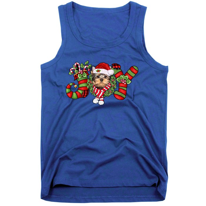 Joy Christmas Yorkshire Terrier Dog Santa Pajamas Xmas Funny Gift Tank Top