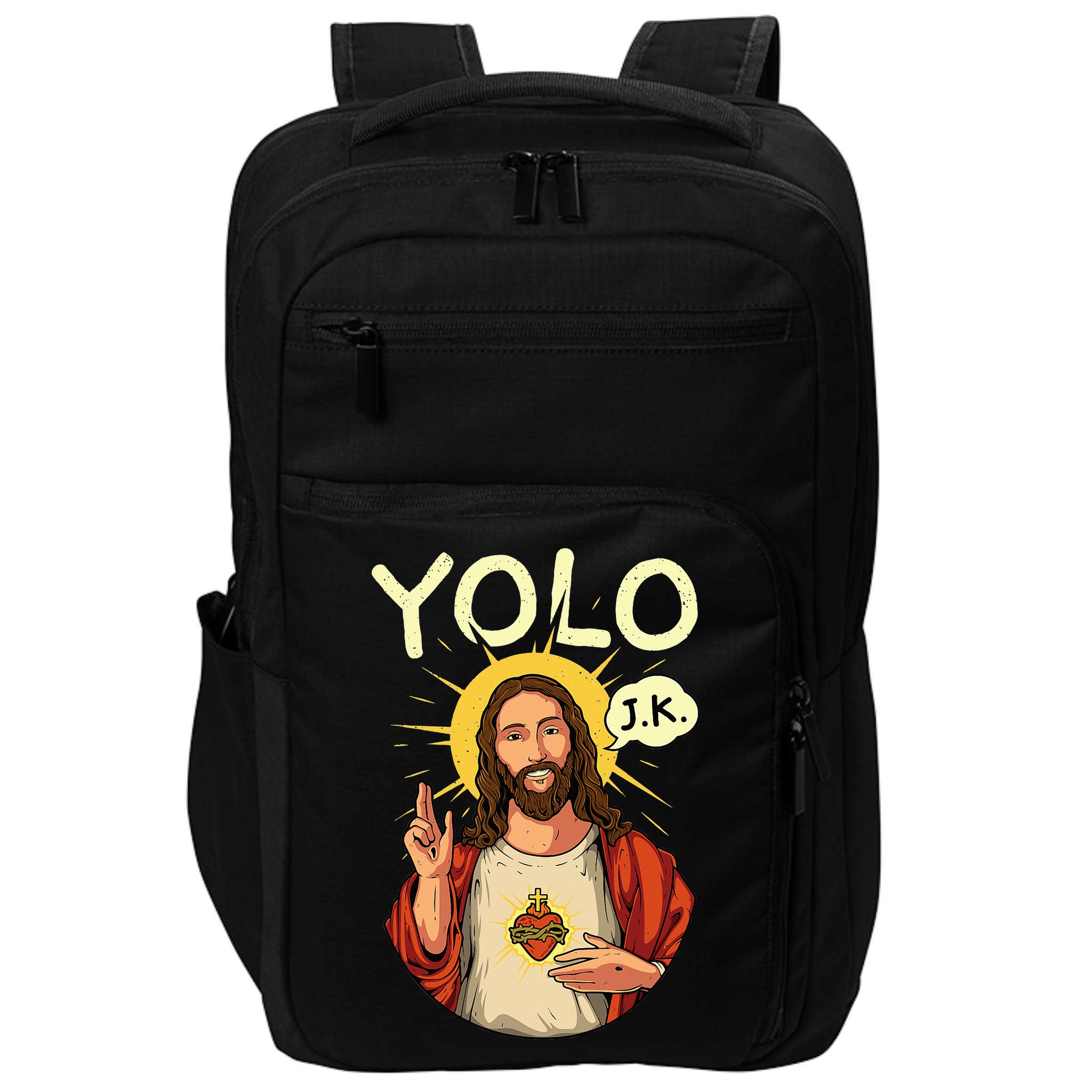 Jesus Christ YOLO JK Meme Funny Christian Easter Impact Tech Backpack