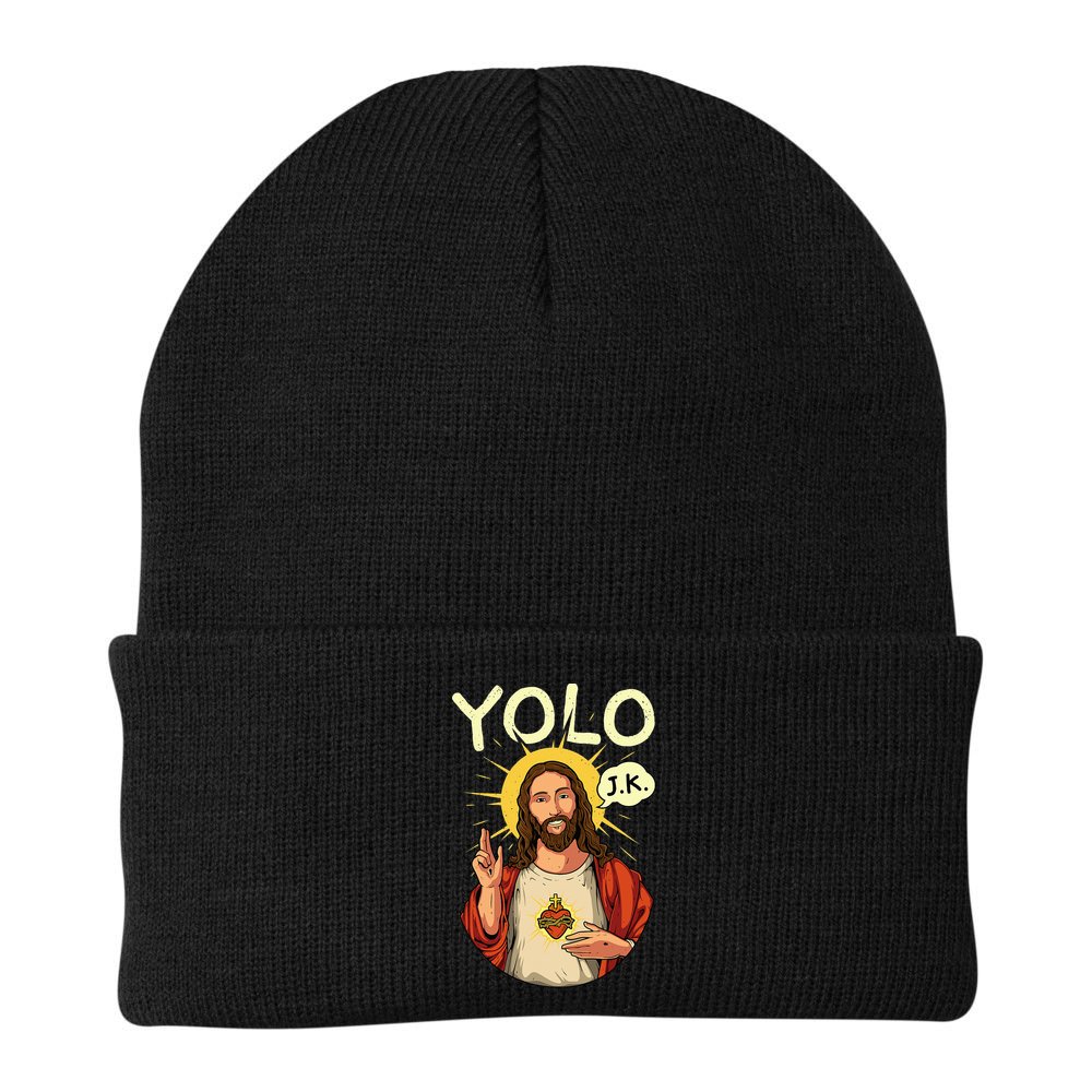 Jesus Christ YOLO JK Meme Funny Christian Easter Beanie